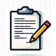Icon representing filling out a form.
